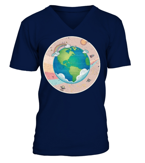 Earth - Planet Vintage V-Neck T-shirt