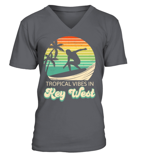Florida TROPICAL VIBES IN KEY-WEST Vintage V-Neck T-shirt
