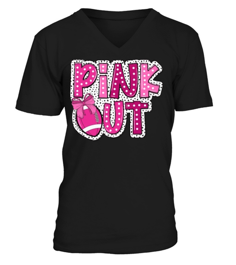 Pink Out Survivor Breast Cancer Awareness Month V-Neck T-shirt