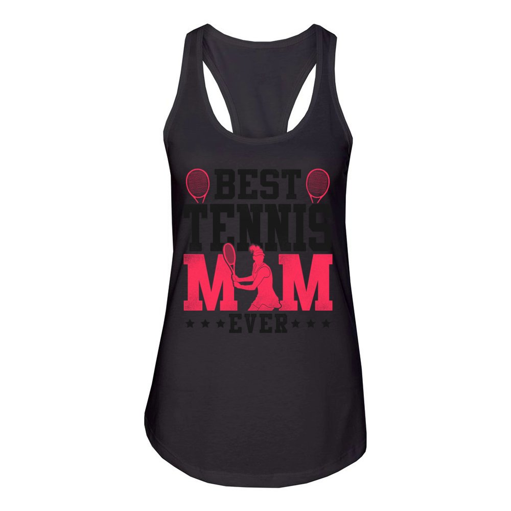 Funny Tennis Player Racket Mom Women's Racerback Tank