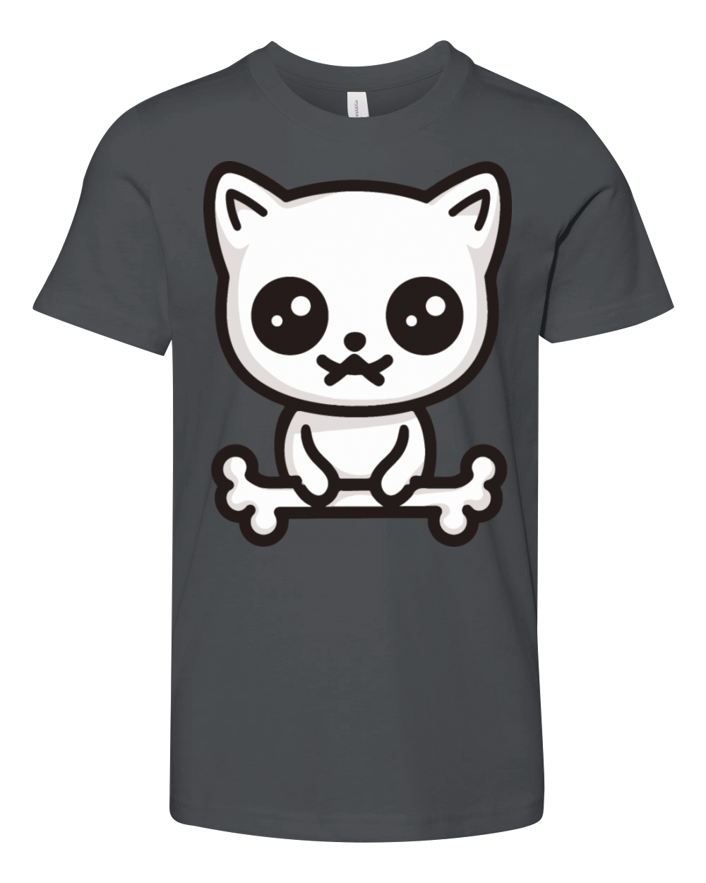 Cute kitten cat with bone Cottagecore Cat Shirt Youth Unisex Jersey Tee