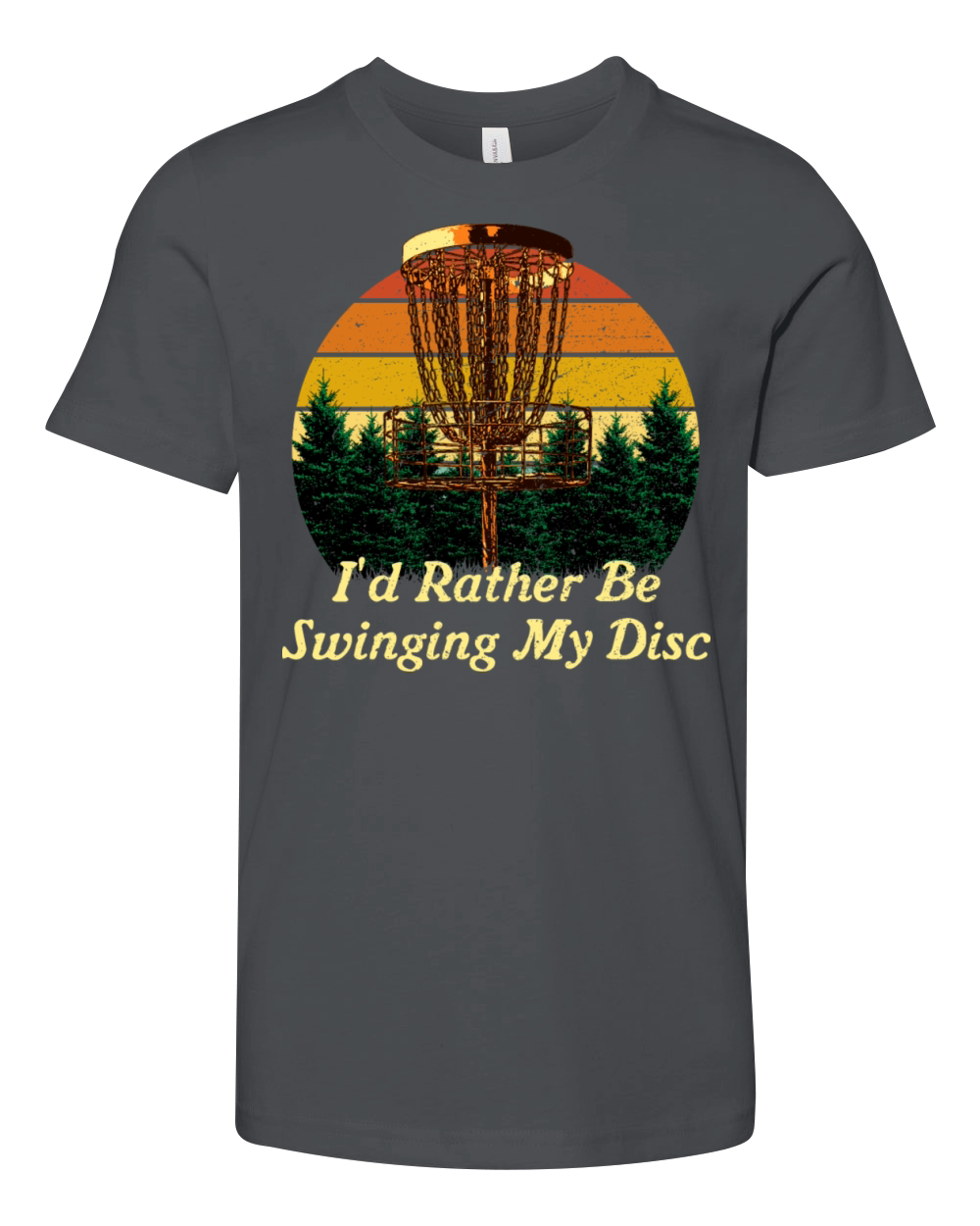 Id Rather Be Swinging My Disc Funny Disc Golf Humo Youth Unisex Jersey Tee