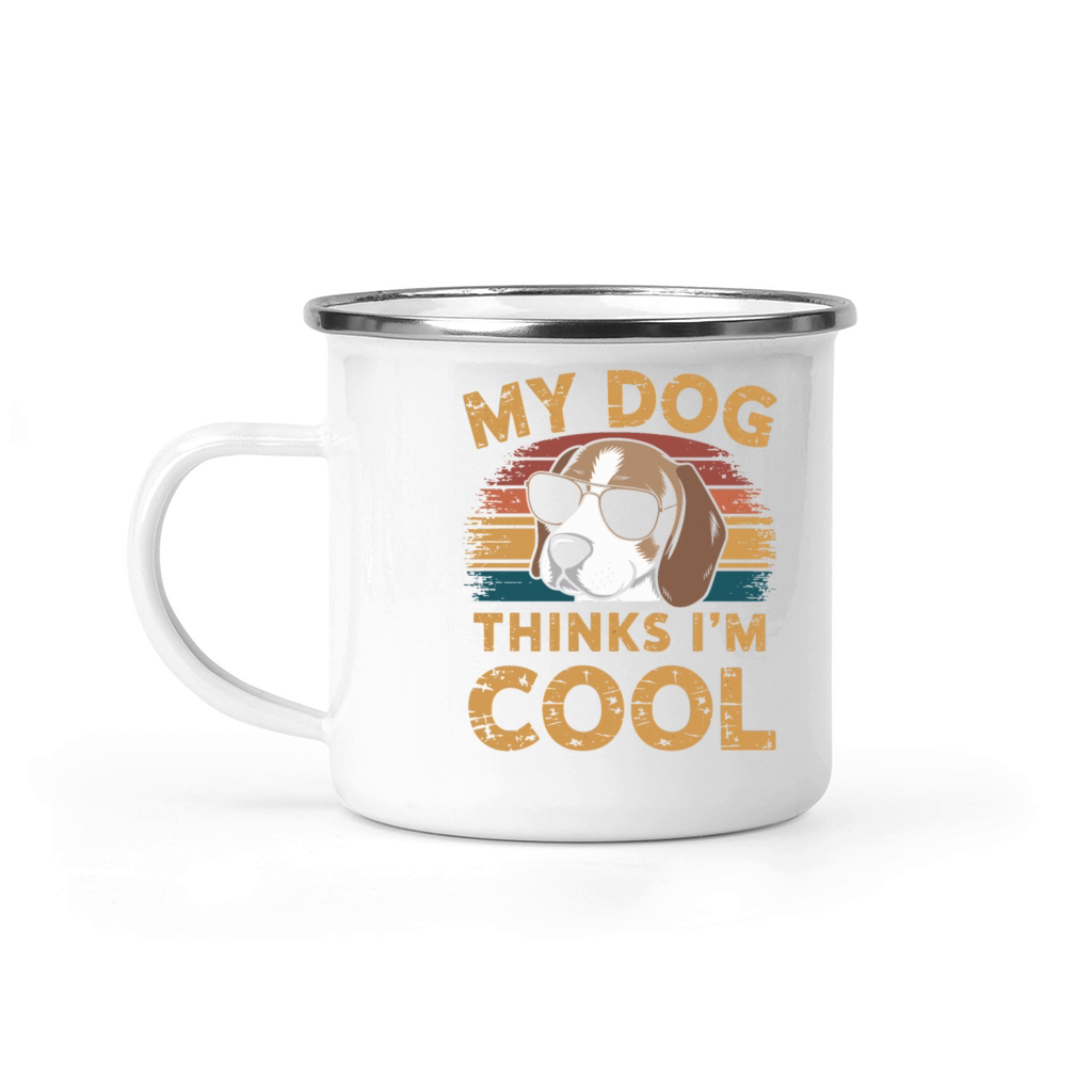 Beagle My Dog Thinks Im Cool Camping Mug