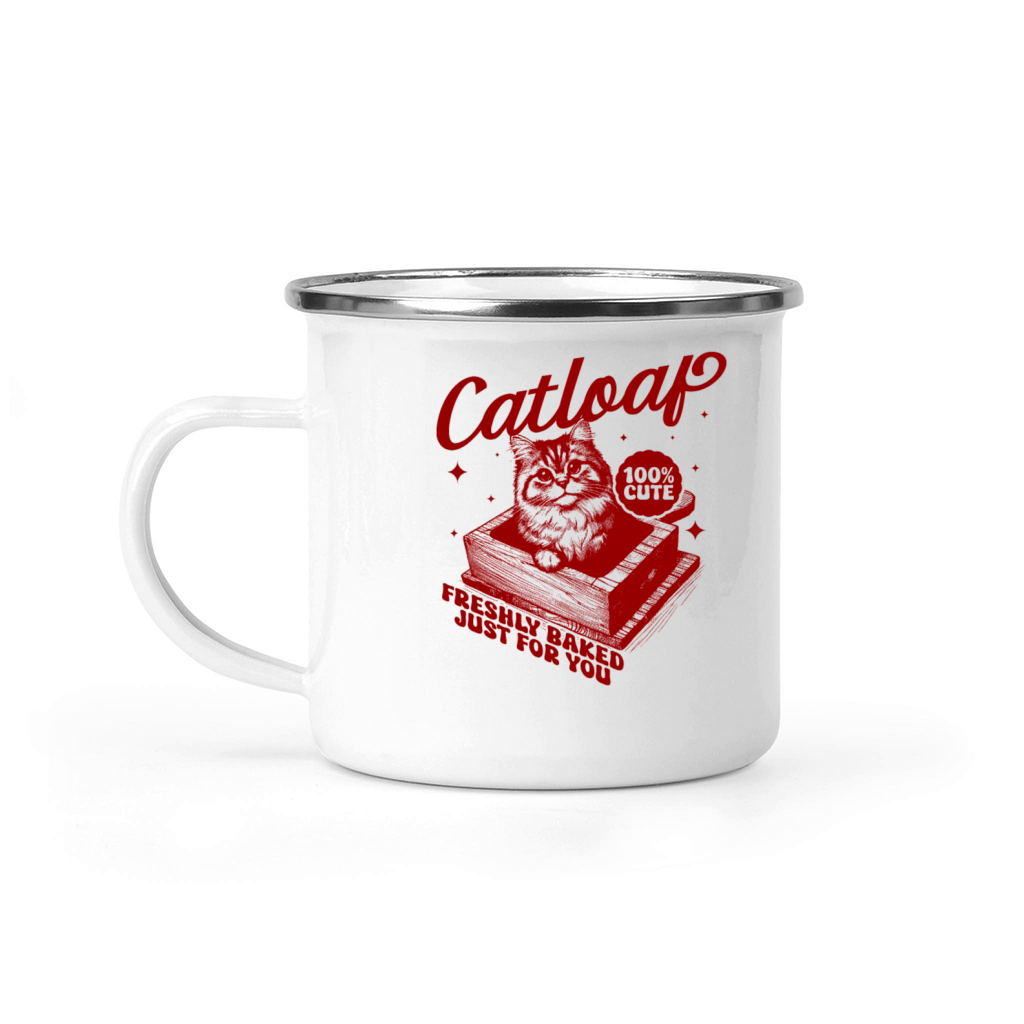 Catloaf Freshly Baked Cat Lover Vintage Camping Mug