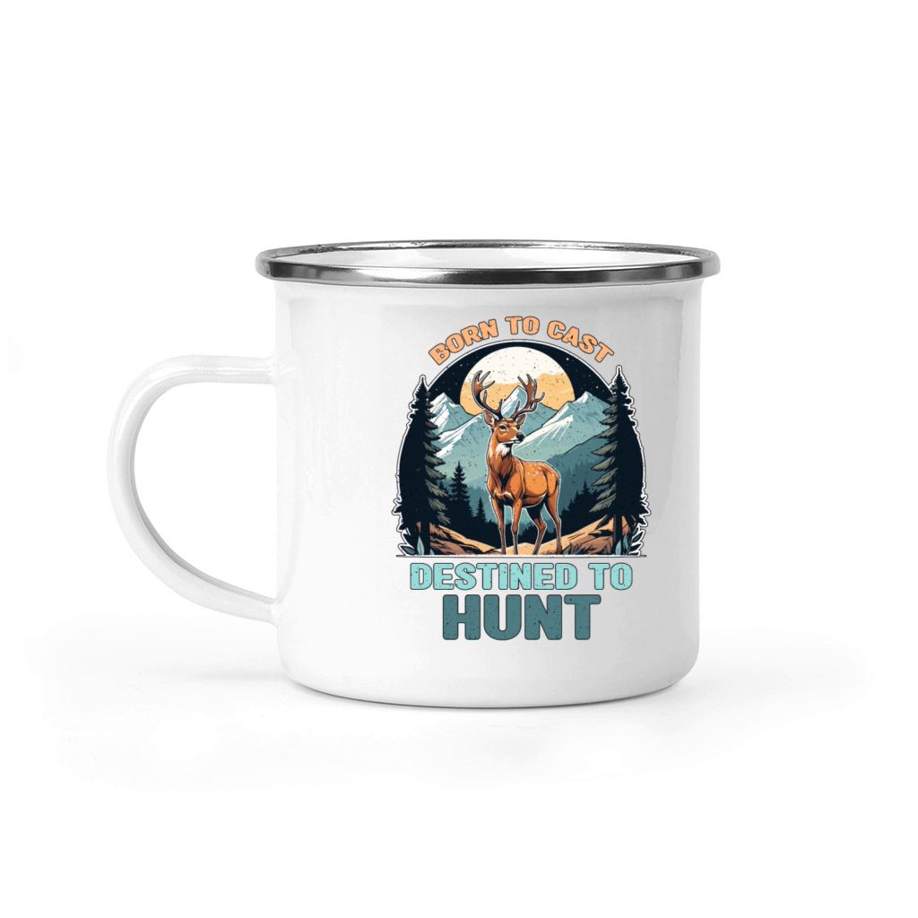 Fishing And Hunting Born To Cast Destined Outdoors Camping Mug