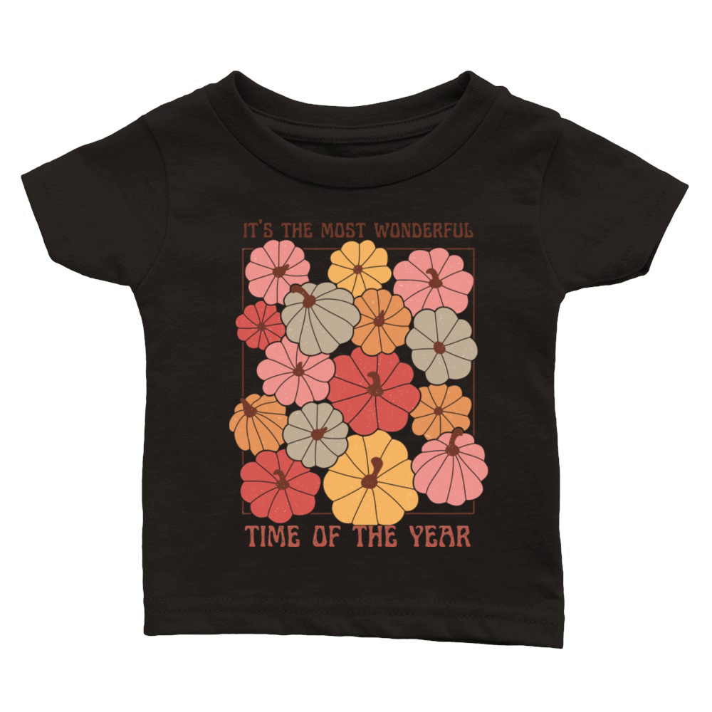 Boho Fall and Pumpkin Lover Quote Classic Baby Crewneck T-shirt