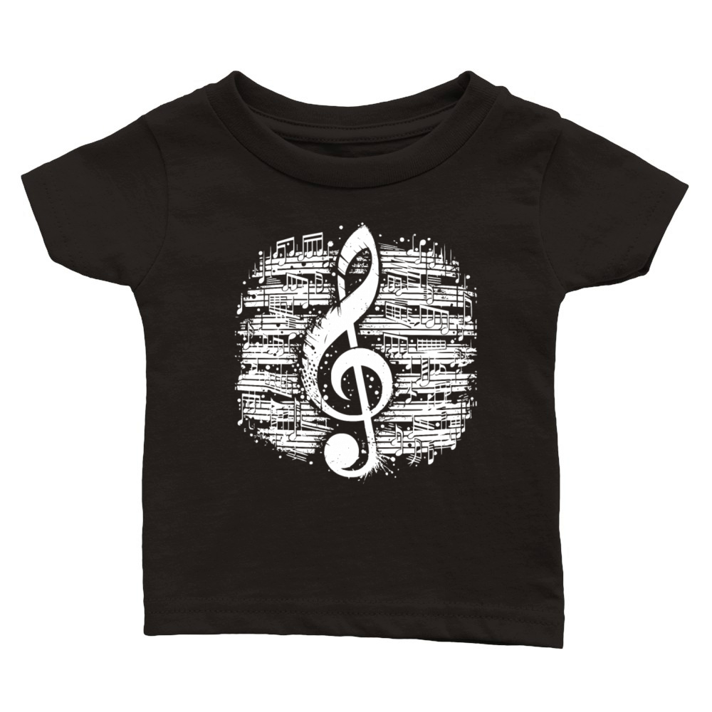 Music Clef Vintage Sheet Music Style Classic Baby Crewneck T-shirt