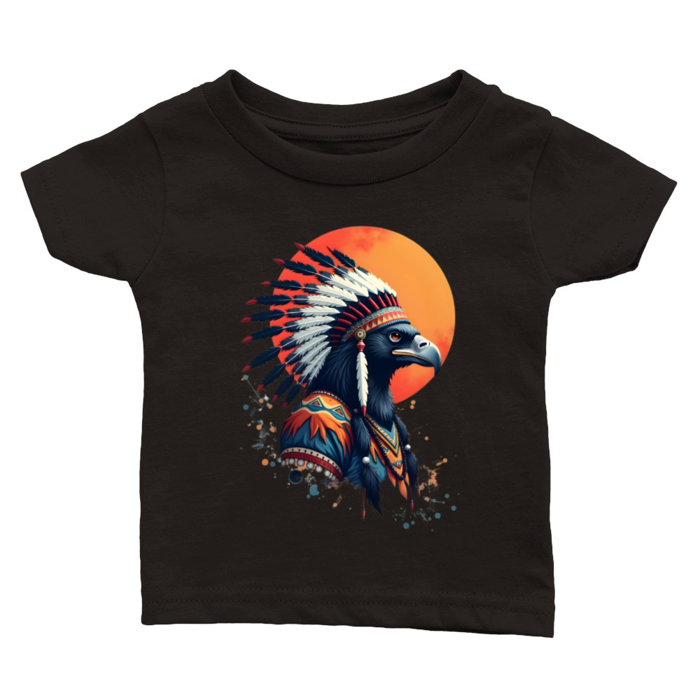 Wind Feather Native American Illustration Classic Baby Crewneck T-shirt