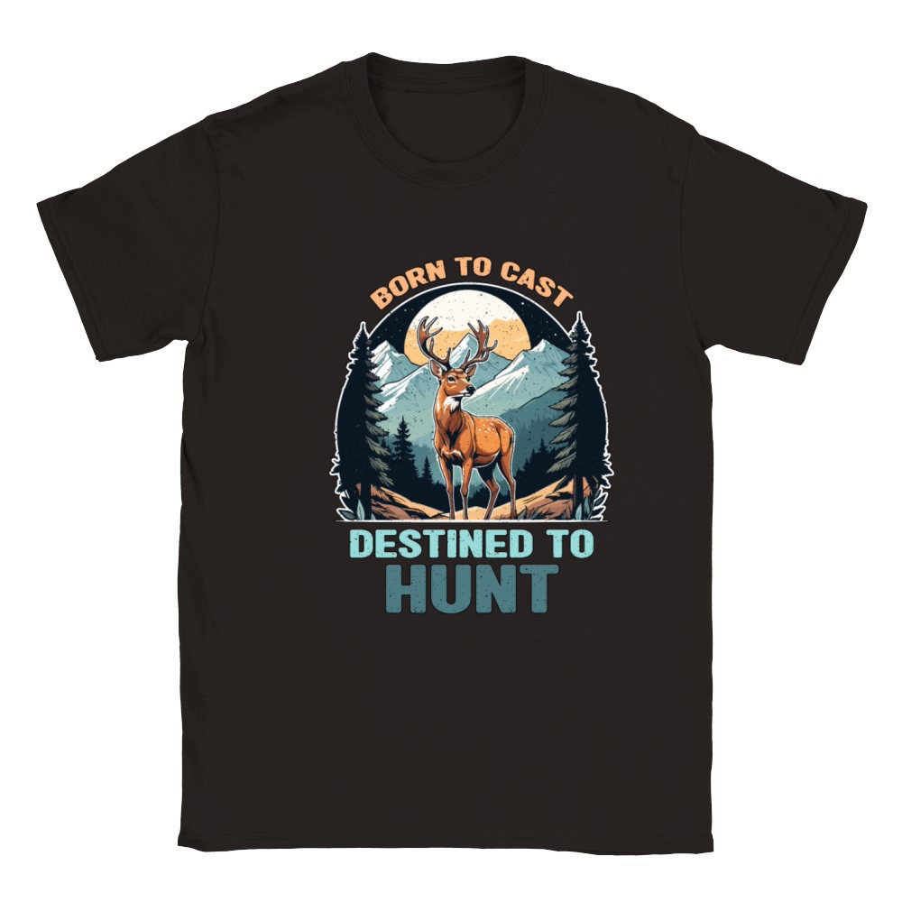 Fishing And Hunting Born To Cast Destined Outdoors Classic Kids Crewneck T-shirt