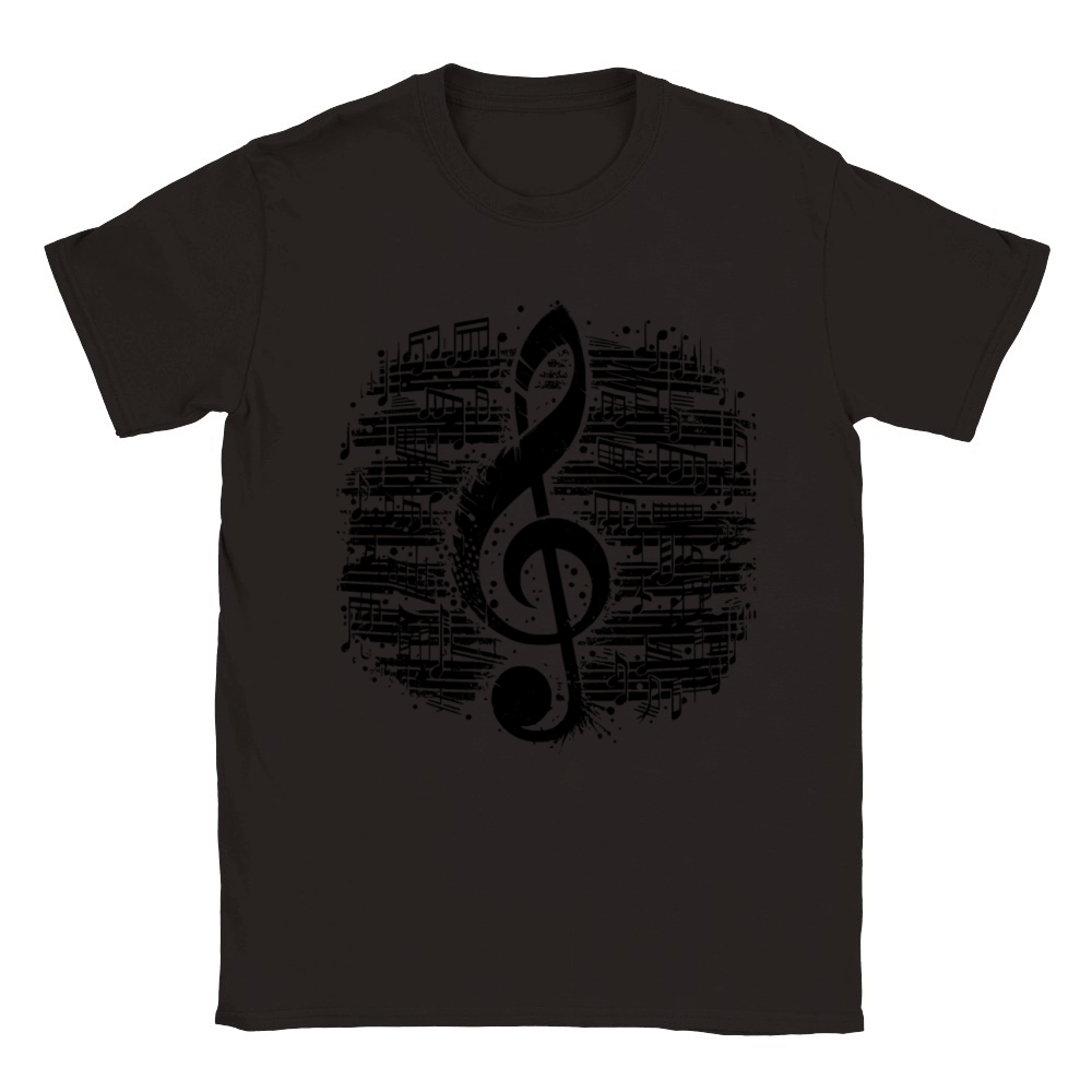 Music Clef Vintage Sheet Music Style Classic Kids Crewneck T-shirt