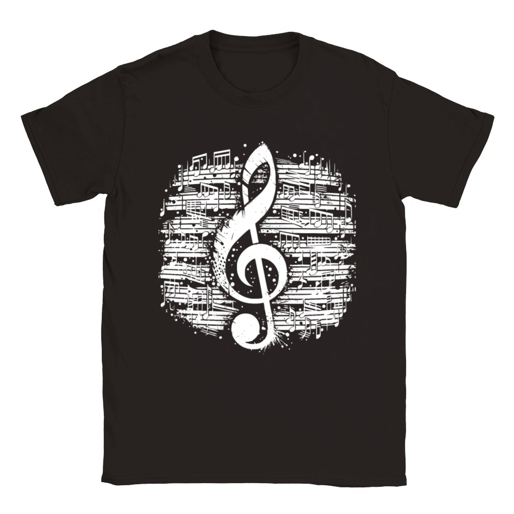 Music Clef Vintage Sheet Music Style Classic Kids Crewneck T-shirt