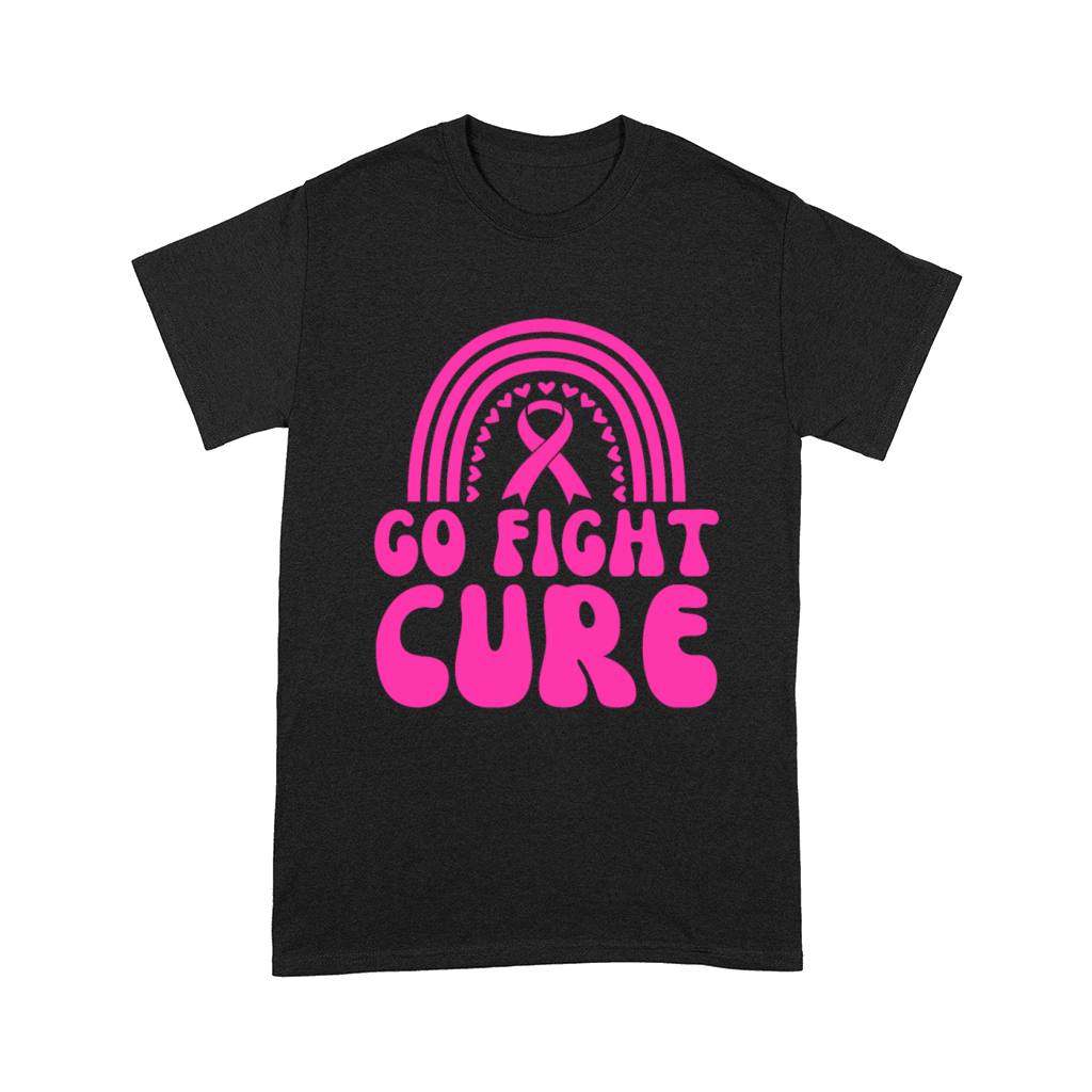 Pink Go Fight Cure Breast Cancer Support Comfort T-shirt
