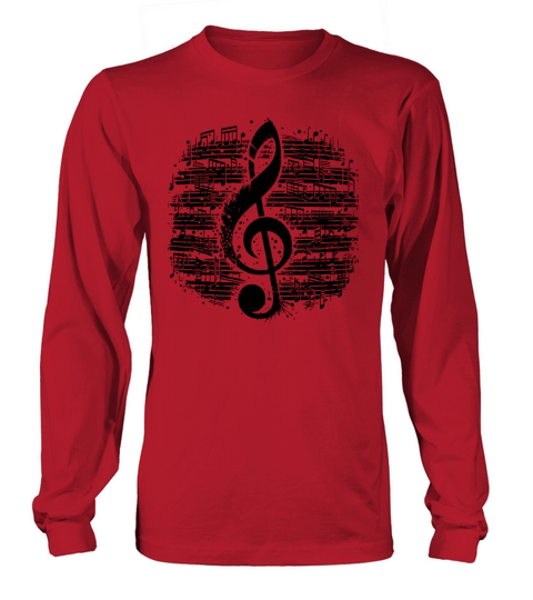 Music Clef Vintage Sheet Music Style Long sleeved Unisex