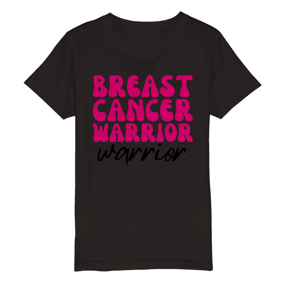 Breast Cancer Warrior Support Breast Cancer Organic Kids Crewneck T-shirt