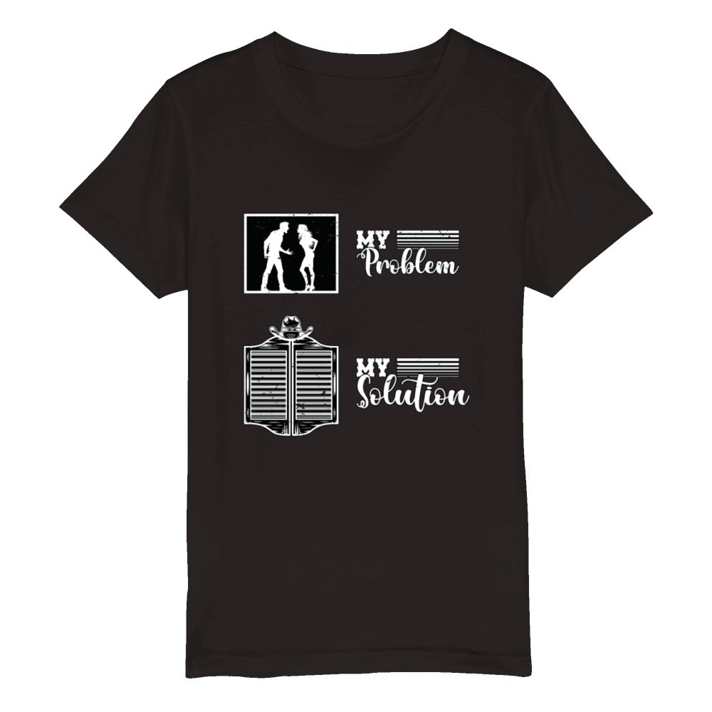 Cowboy Fashion My Problem My Pictogram Mom Dad Organic Kids Crewneck T-shirt