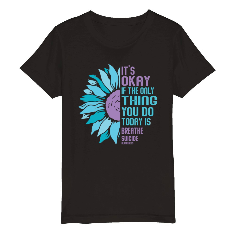 Mental Health Warrior Purple and Teal Organic Kids Crewneck T-shirt