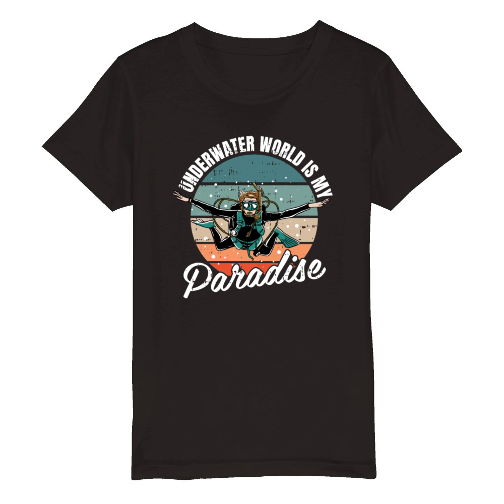 Underwater World Is My Paradise Organic Kids Crewneck T-shirt