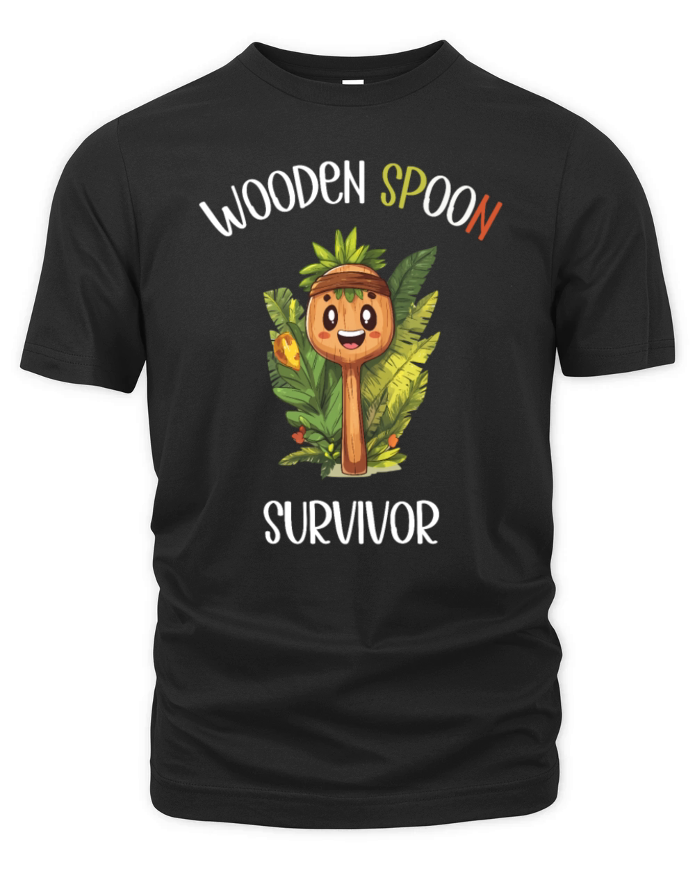 Wooden Spoon Survivor Funny Sayings Childhood Organic Unisex T-shirt