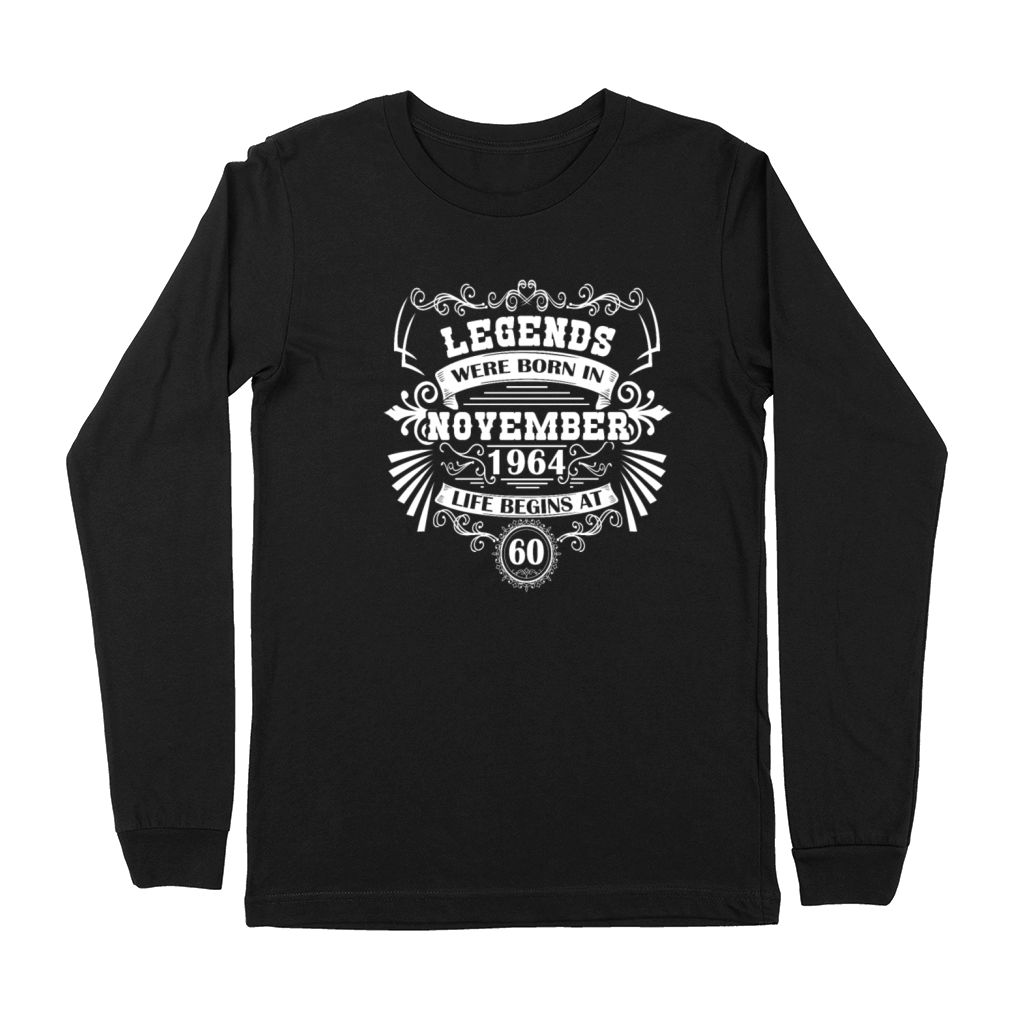 60th birthday legends born 1964 november vintage Premium Long Sleeve