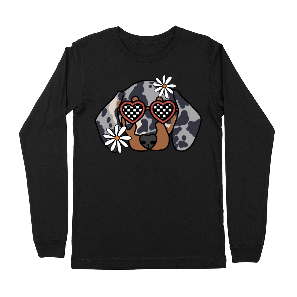 Duschund Dapple retro dog Premium Long Sleeve