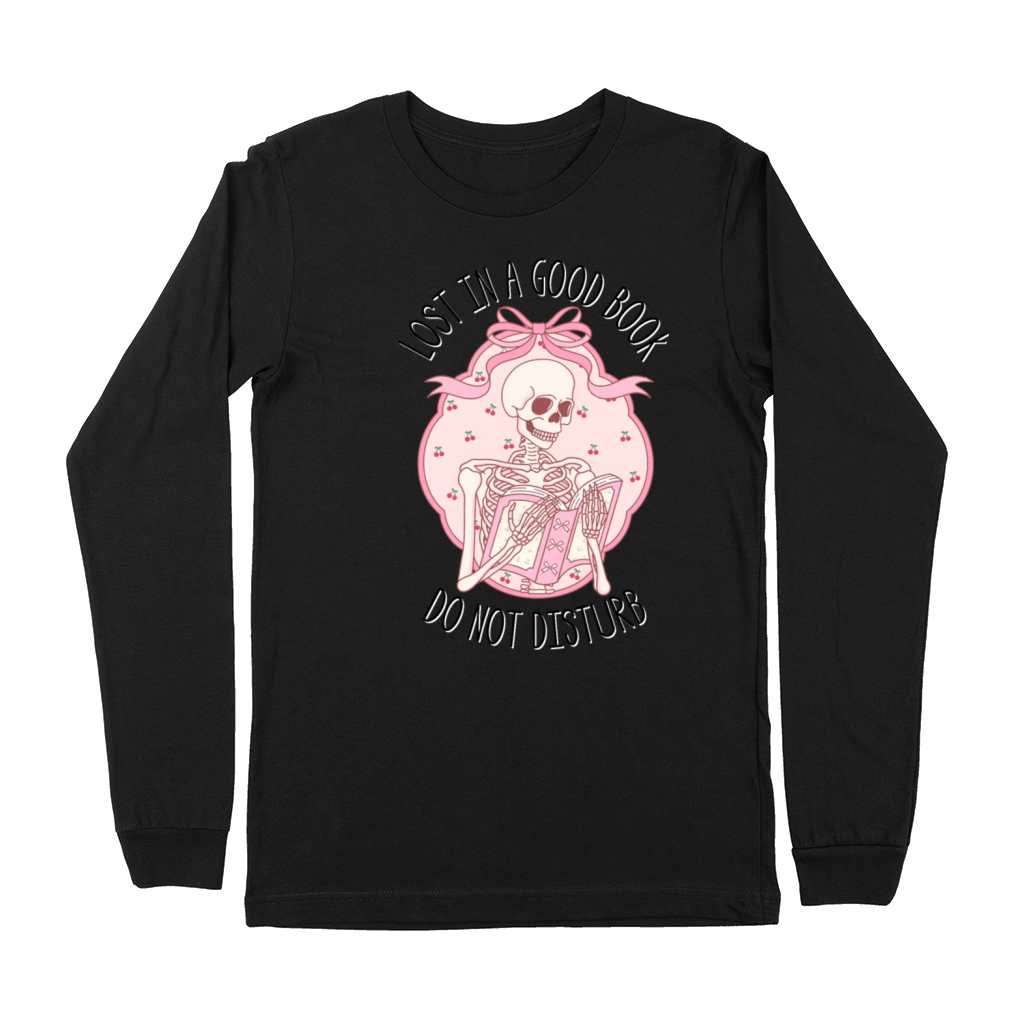 Lost in a Good Book Do Not Disturb Halloween Fall Premium Long Sleeve