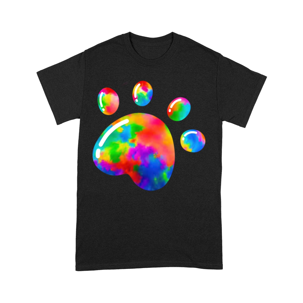 Rainbow Dog Cat Paw Print LGBT Premium T-shirt