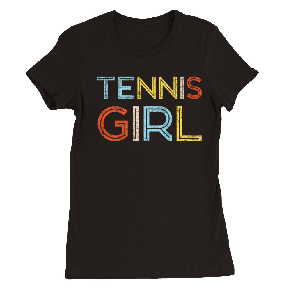 Funny Tennis Player Racket Retro Premium Womens Crewneck T-shirt