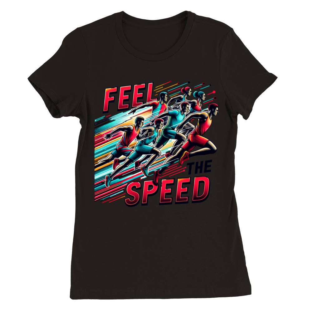 Minimalist Athlete Silhouettes Premium Womens Crewneck T-shirt