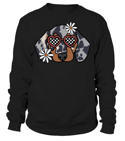 Duschund Dapple retro dog Sweatshirt Unisex