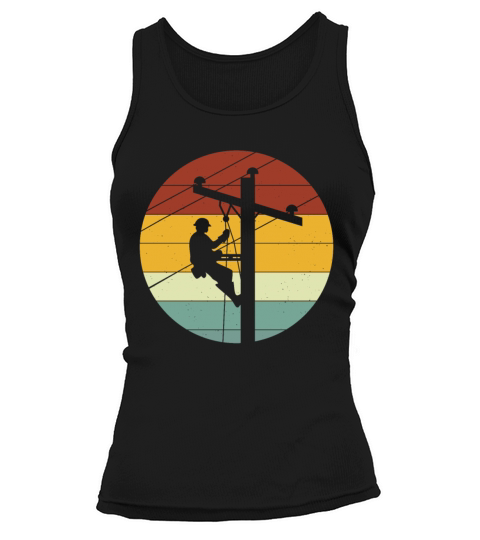 Vintage Distressed Lineman Power Pole Electricians Tank top Woman