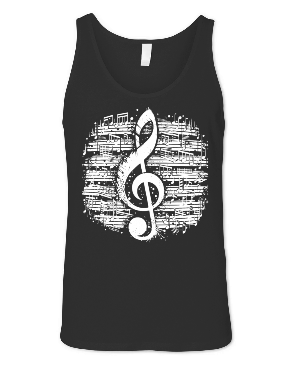 Music Clef Vintage Sheet Music Style Unisex Jersey Tank