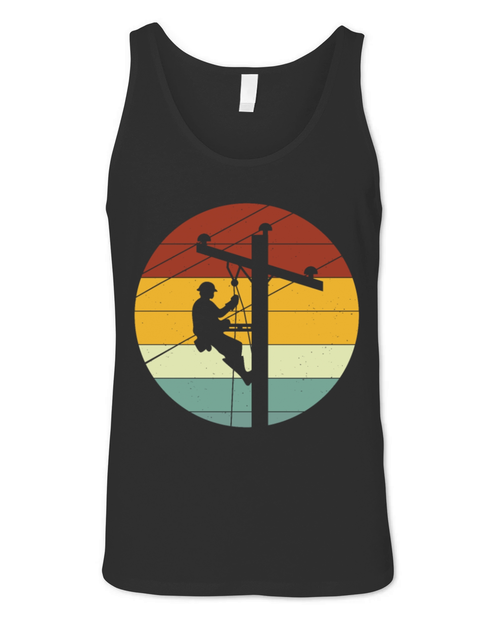 Vintage Distressed Lineman Power Pole Electricians Unisex Jersey Tank