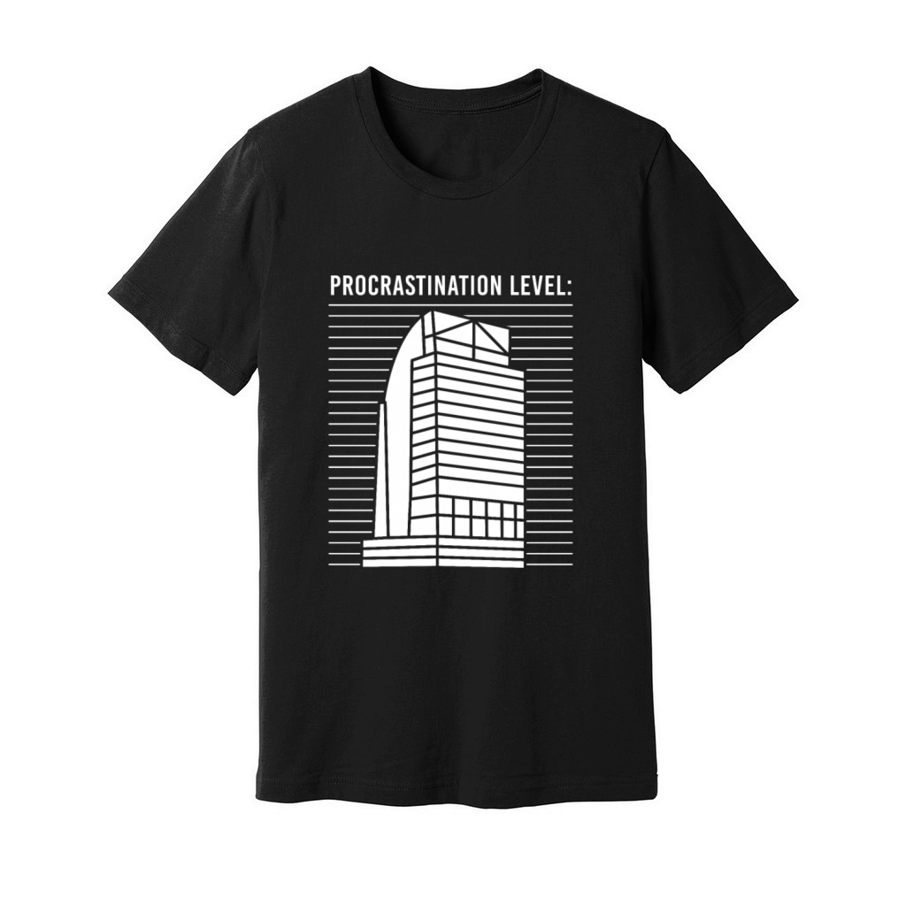Eyesore Majesty Building I4 Procrastination Level Unisex Jersey Tee