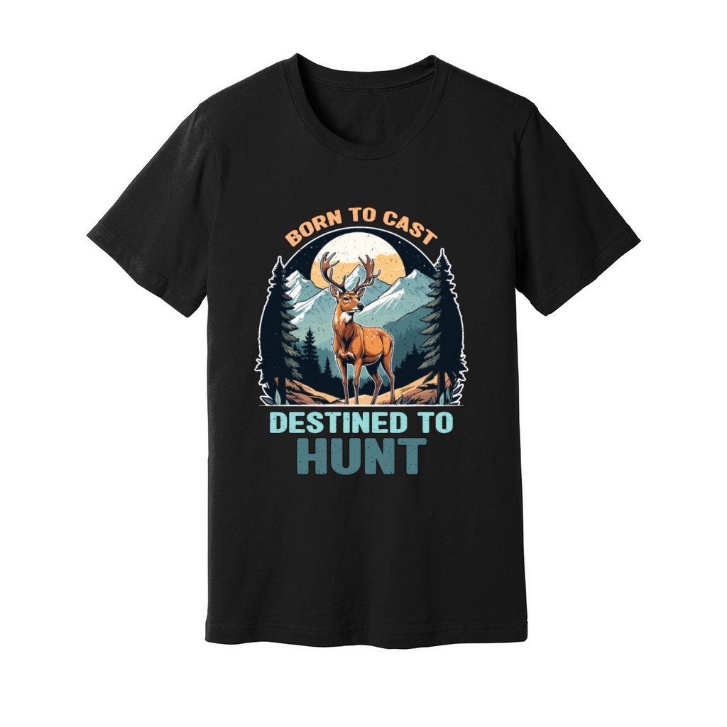 Fishing And Hunting Born To Cast Destined Outdoors Unisex Jersey Tee