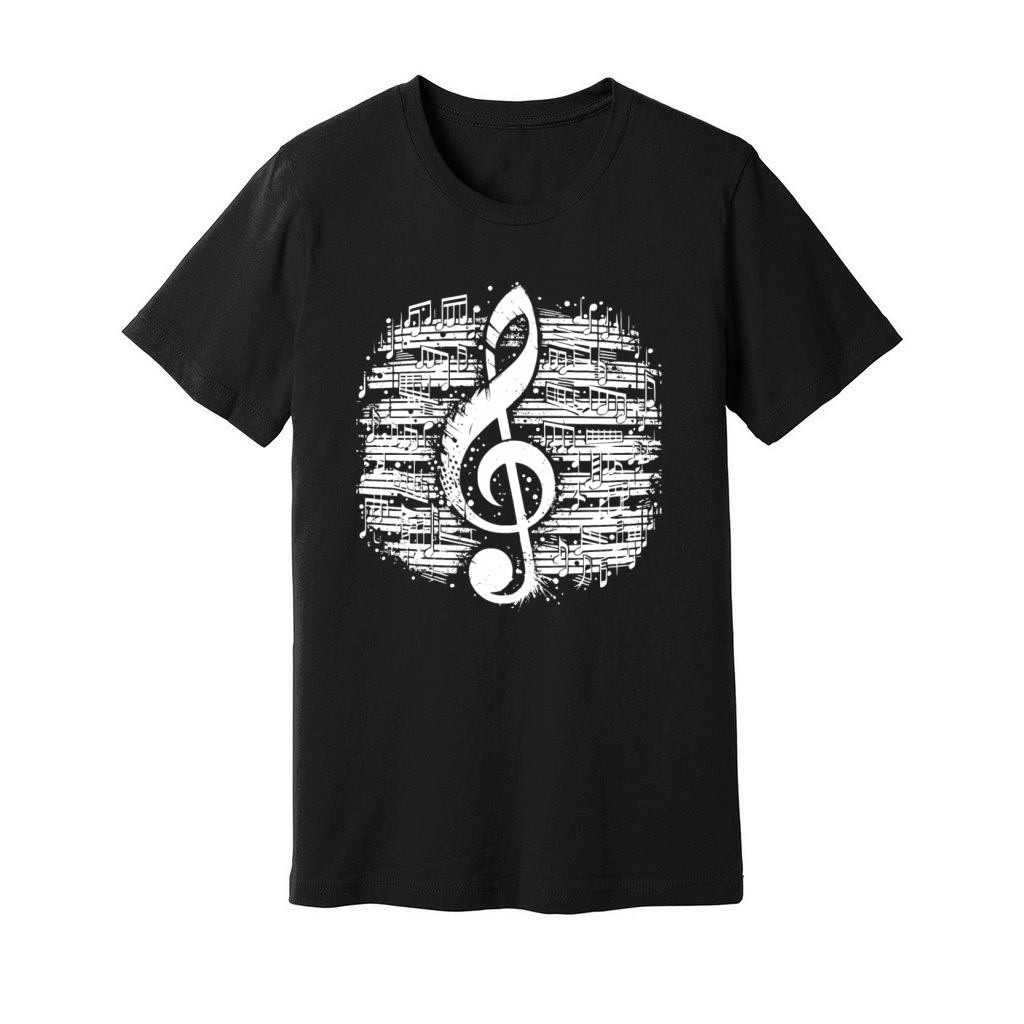 Music Clef Vintage Sheet Music Style Unisex Jersey Tee