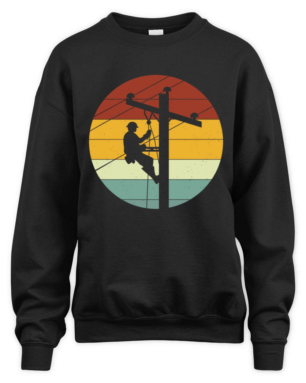 Vintage Distressed Lineman Power Pole Electricians Unisex Premium Crewneck Sweatshirt