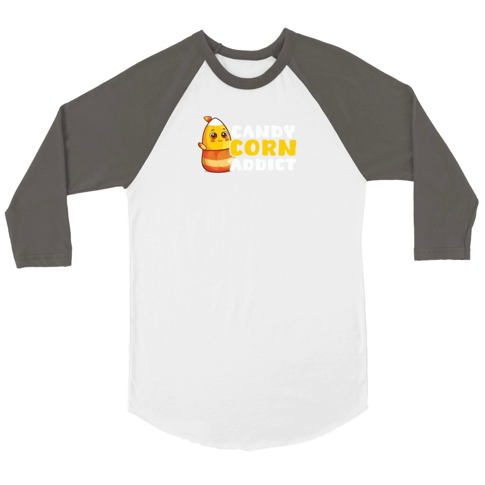 Candy Corn Candy Corn Addict Unisex ¾ sleeve Raglan T-shirt