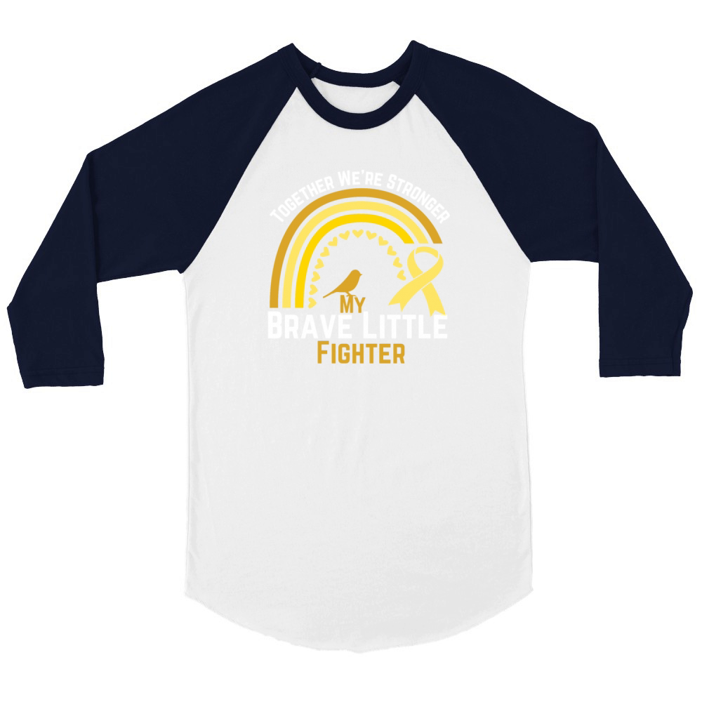 My Brave Little Fighter Cancer Awareness Shirt Unisex ¾ sleeve Raglan T-shirt