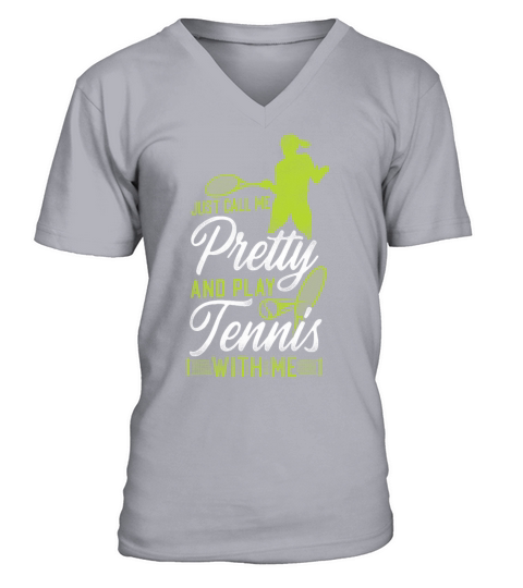 Funny Tennis Player Racket Girl V-Neck T-shirt