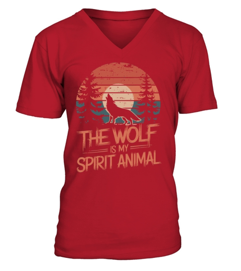 The Wolf Is My Spirit Animal Howling Wolf V-Neck T-shirt