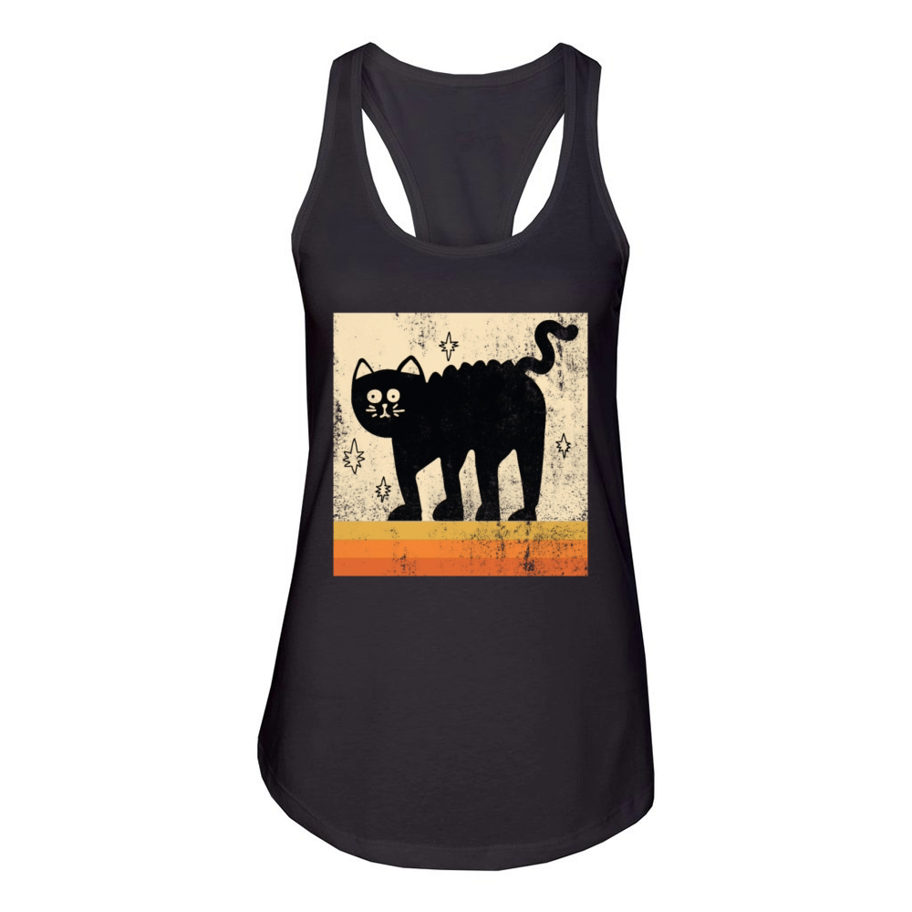 Vintage Style Retro Cat Women's Racerback Tank