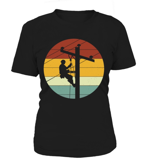 Vintage Distressed Lineman Power Pole Electricians Women's T-Shirt