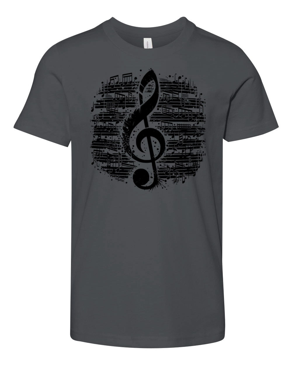 Music Clef Vintage Sheet Music Style Youth Unisex Jersey Tee