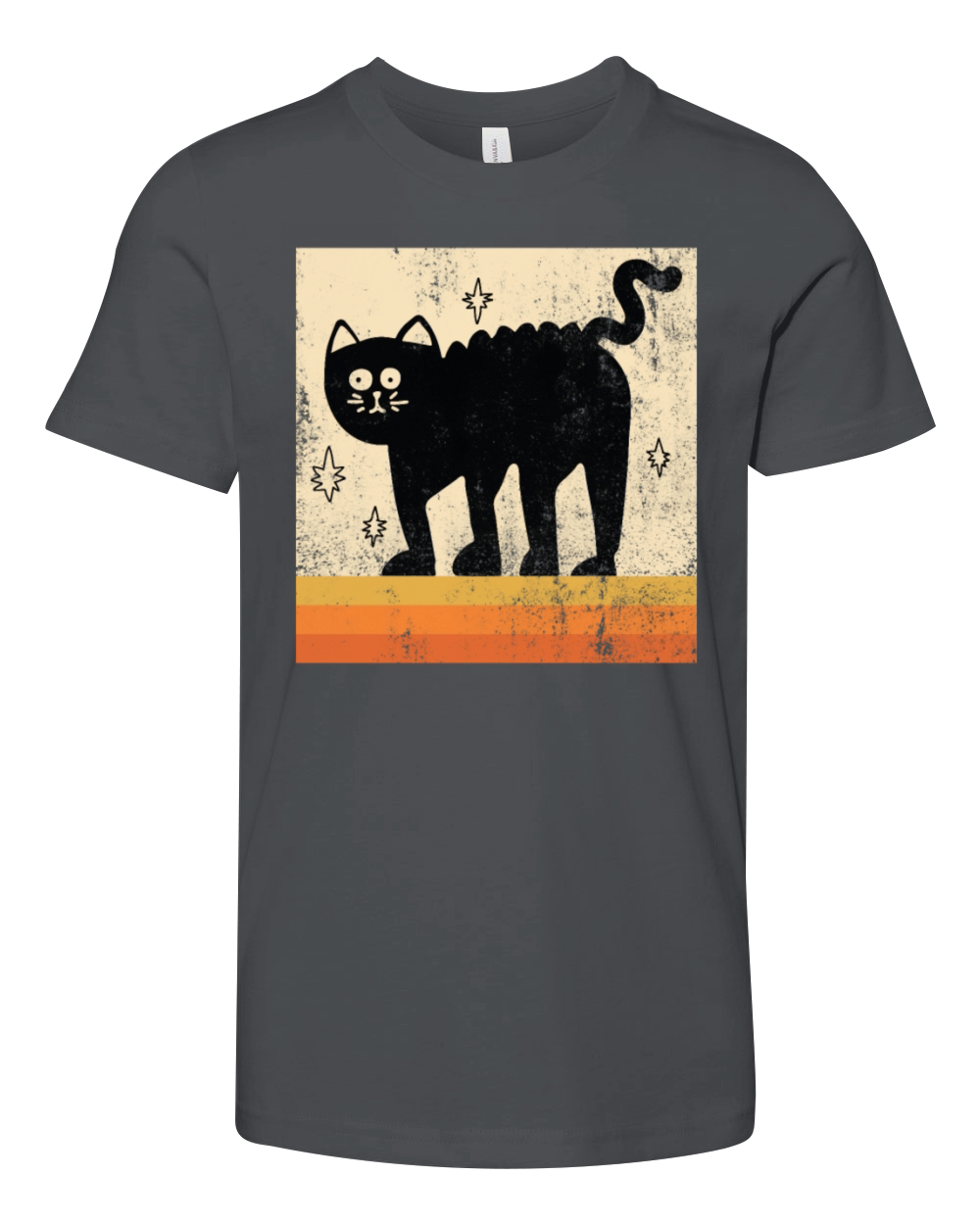 Vintage Style Retro Cat Youth Unisex Jersey Tee
