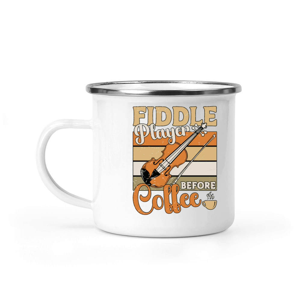 Fiddle Player Before Coffee Musician Coffee Lover Camping Mug