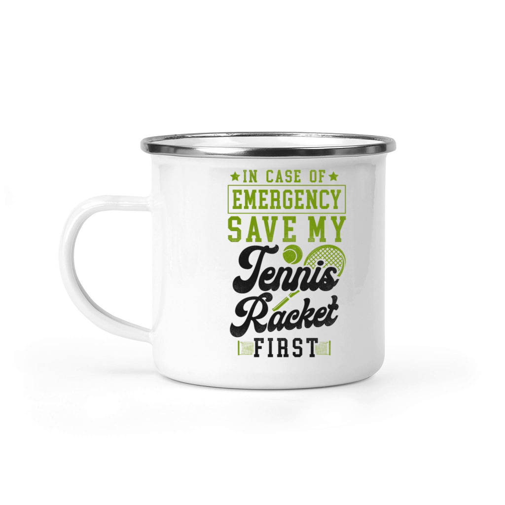 Funny Tennis Player Racket In Case Camping Mug