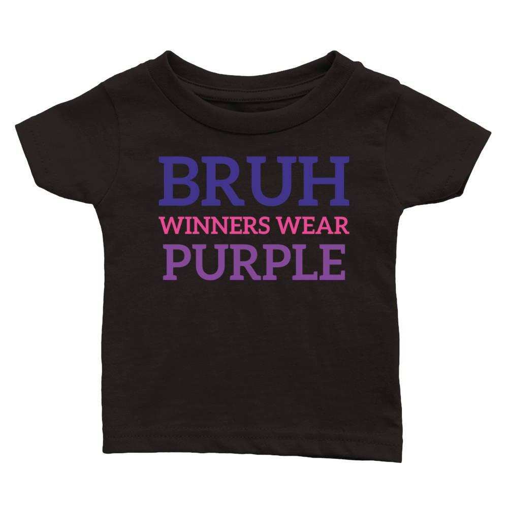 Bruh Winners Wear Purple Vintage Retro Bold 80s Classic Baby Crewneck T-shirt