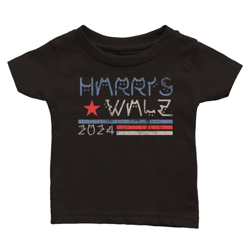 Harris Walz Waltz 2024 Retro Vintage Distressed Classic Baby Crewneck T-shirt