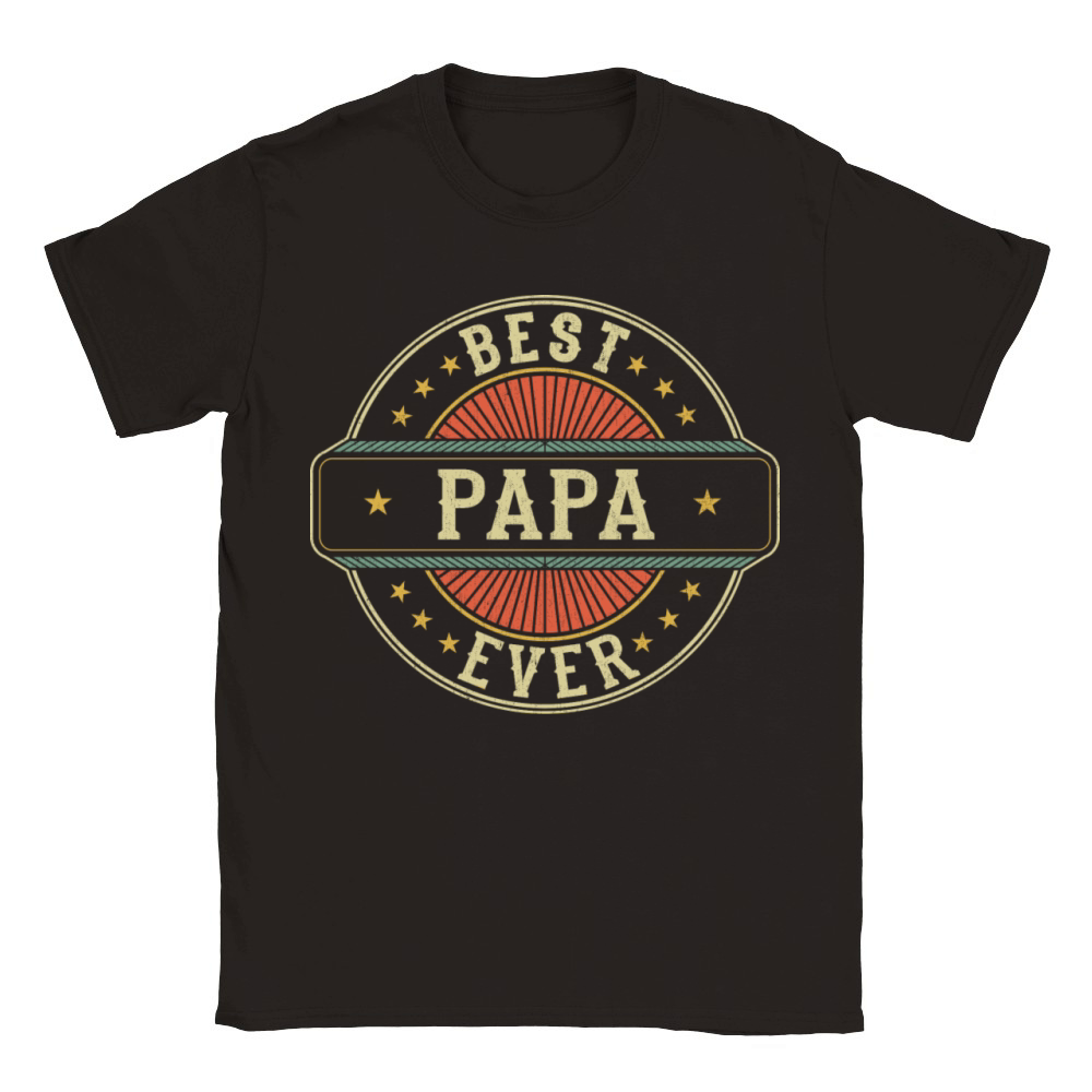 Best Papa Ever Retro Vintage Dad Fathers Day Classic Kids Crewneck T-shirt