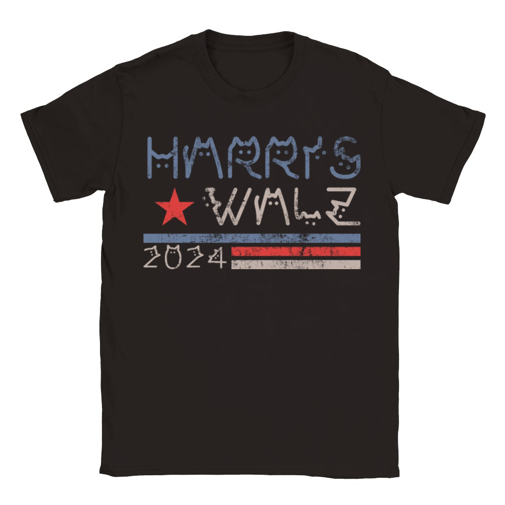 Harris Walz Waltz 2024 Retro Vintage Distressed Classic Kids Crewneck T-shirt
